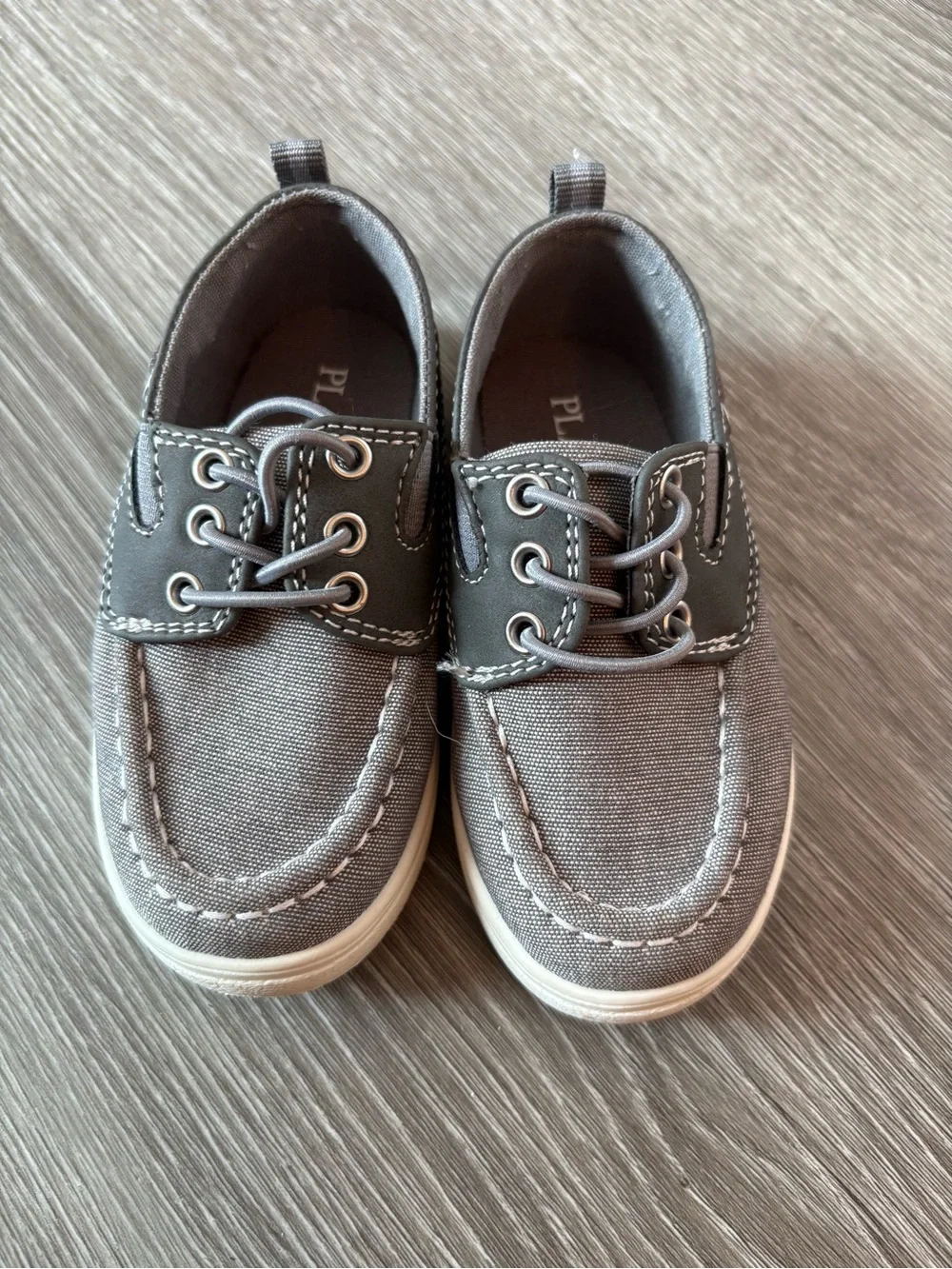 The Children's Place Gray Canvas Lace-Up Boat Shoes